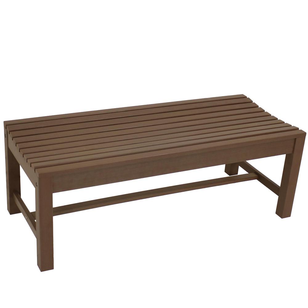 Sunnydaze Decor Shandon 50 In Brown Plastic Outdoor Backless Garden Bench Bf 066 The Home Depot - Brown Plastic Garden Furniture Sunnydaze Decor Shandon 50 In Brown Plastic Outdoor Backless Garden Bench Bf 066 The Home Depot - Brown Plastic Garden Furniture