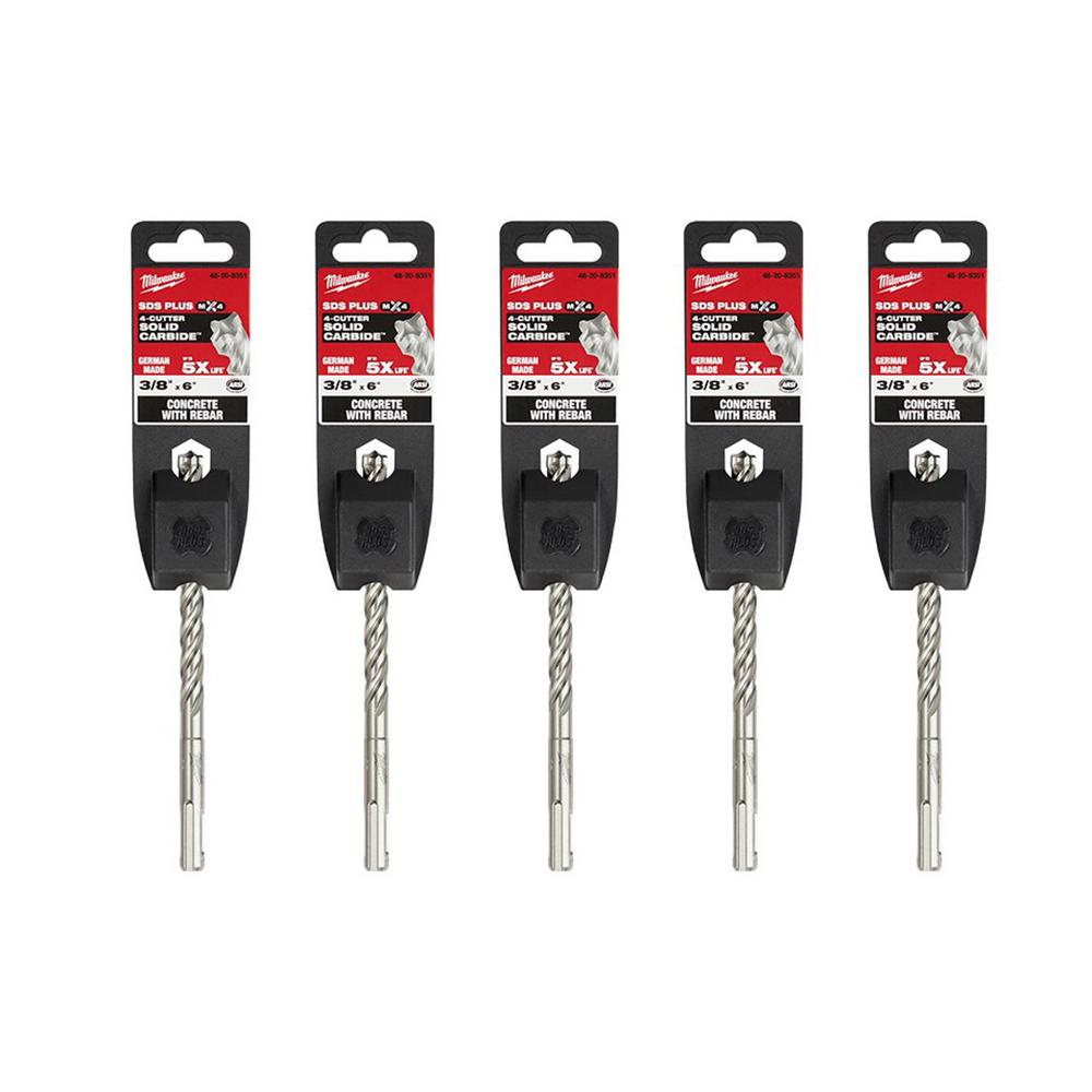 Milwaukee 3/8 in. x 6 in. MX4 SDSPlus Carbide Drill Bit (5Pack)482083515X The Home Depot