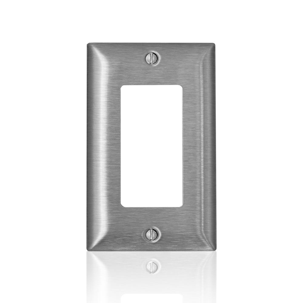 25 pc Decorator 1-Gang Stainless Steel Wall Plate Metal Receptacle Wallplate