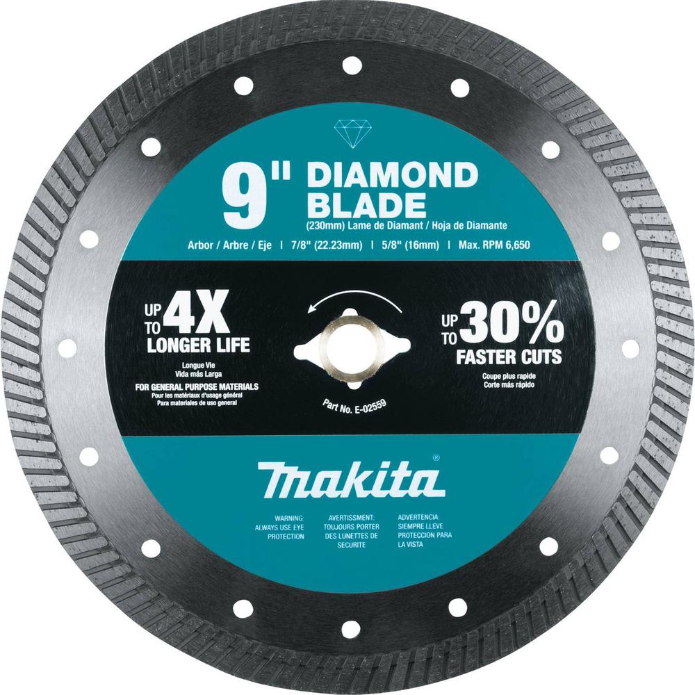 Makita 9 in. Diamond Blade, Turbo, General PurposeE02559 The Home Depot