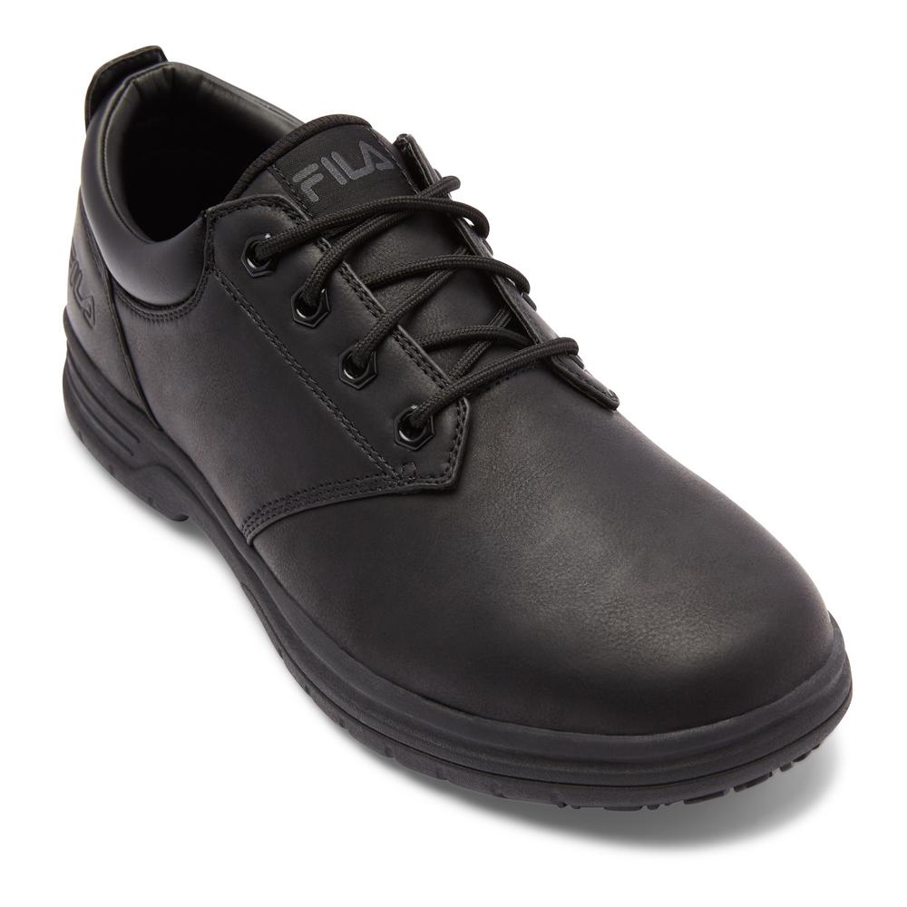 fila men's black work shoes