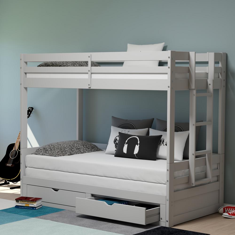bunk bed with daybed underneath