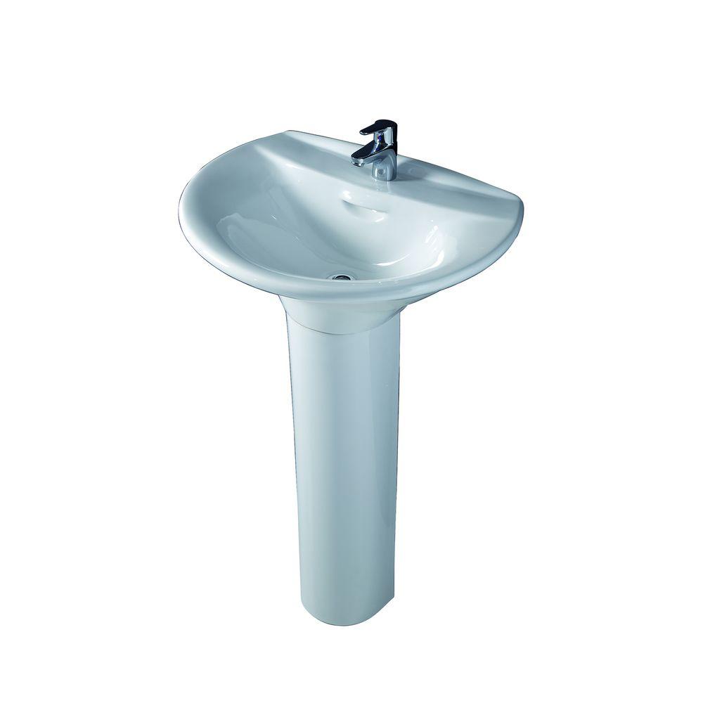 Barclay Products Venice 650 Pedestal Combo Bathroom Sink In White-3 ...