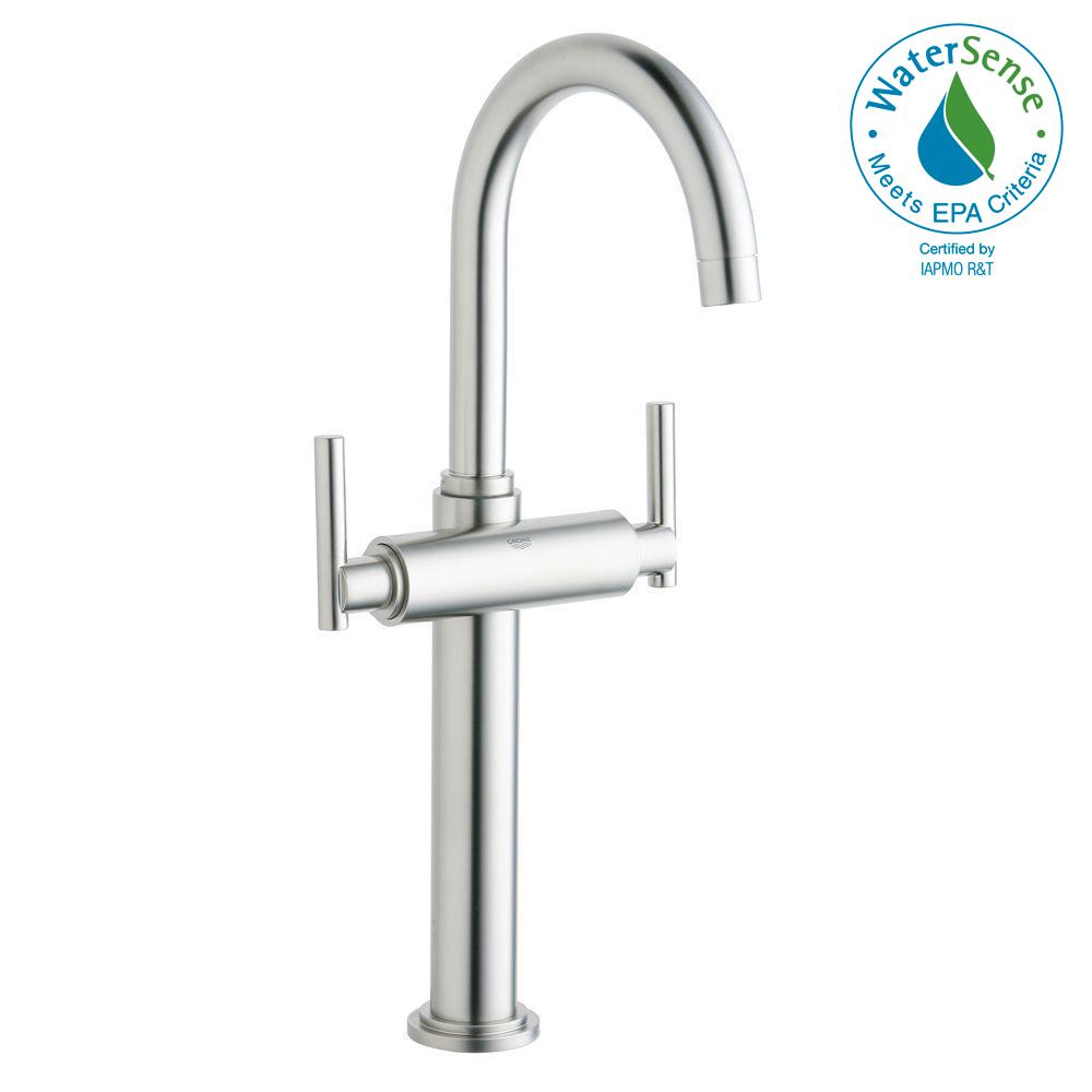 Grohe Atrio Single Hole 2 Handle Vessel Bathroom Faucet In Brushed Grohe Atrio Single Hole 2 Handle Vessel Bathroom Faucet In Brushed Nickel Infinityfinish Handles