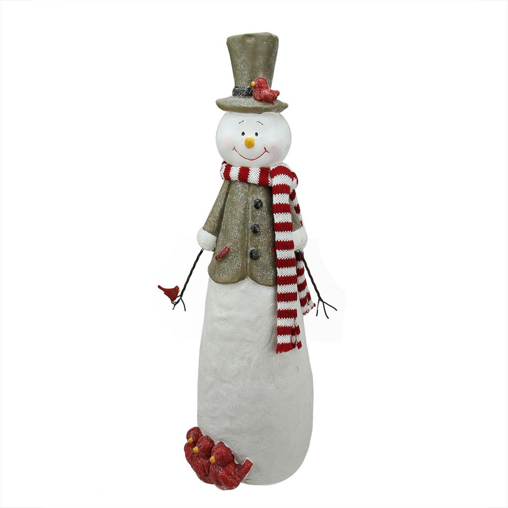 Northlight 18 75 In Decorative Glitter Snowman With Cardinal