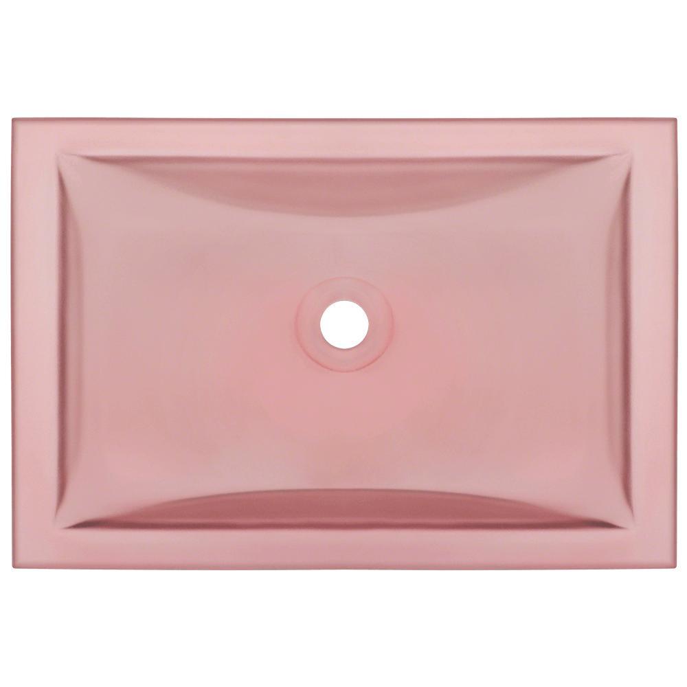 Polaris Sinks Undermount Glass Bathroom Sink In Coral Pug3191 Co The Home Depot