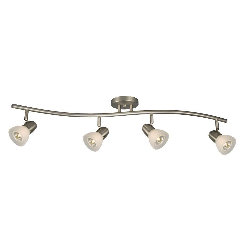 Hampton Bay 4Light Satin Nickel Directional Ceiling or Wall Track