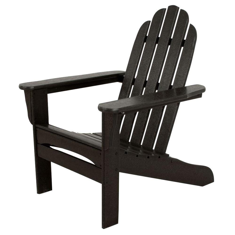 Ivy Terrace Classics Black Plastic Patio Adirondack Chair ...
