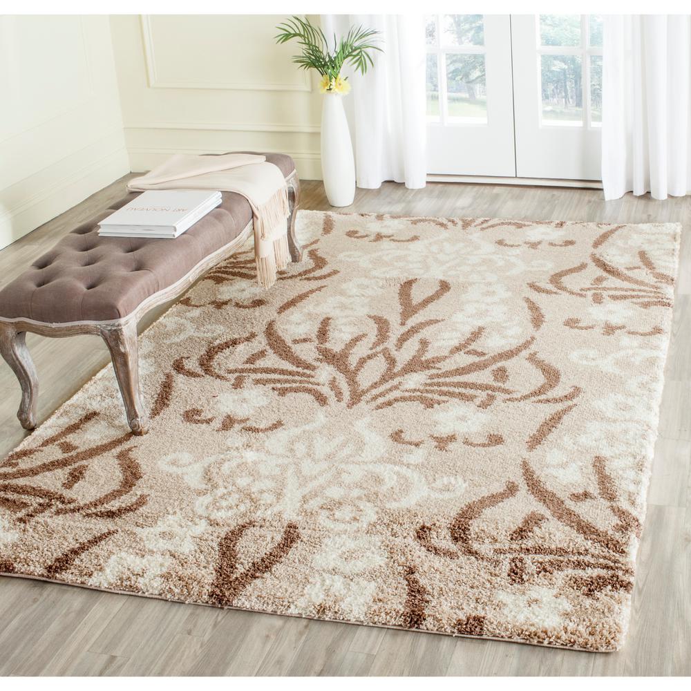 Safavieh Florida Shag Beige/Cream 5 ft. 3 in. x 7 ft. 6 in. Area Rug