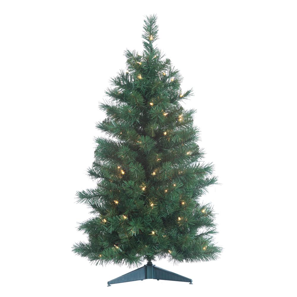 Sterling 3 ft. Pre-Lit Colorado Spruce with 100 Clear Lights and 21 in ...