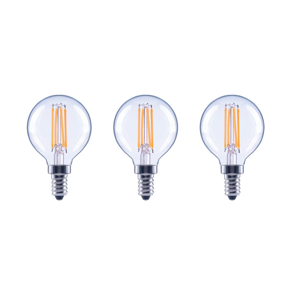 G16.5 Decorative Candelabra Base Globe Shape 120V G16 1//2 Light Bulbs E12 Clear, 25 Watt Pack of 10 KOR
