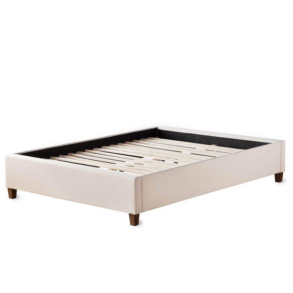 Brookside Ava Cream Queen Upholstered Platform Bed With Slats Bsqqpeuppl The Home Depot Brookside Ava Cream Queen Upholstered, Upholstered Platform Bed Queen