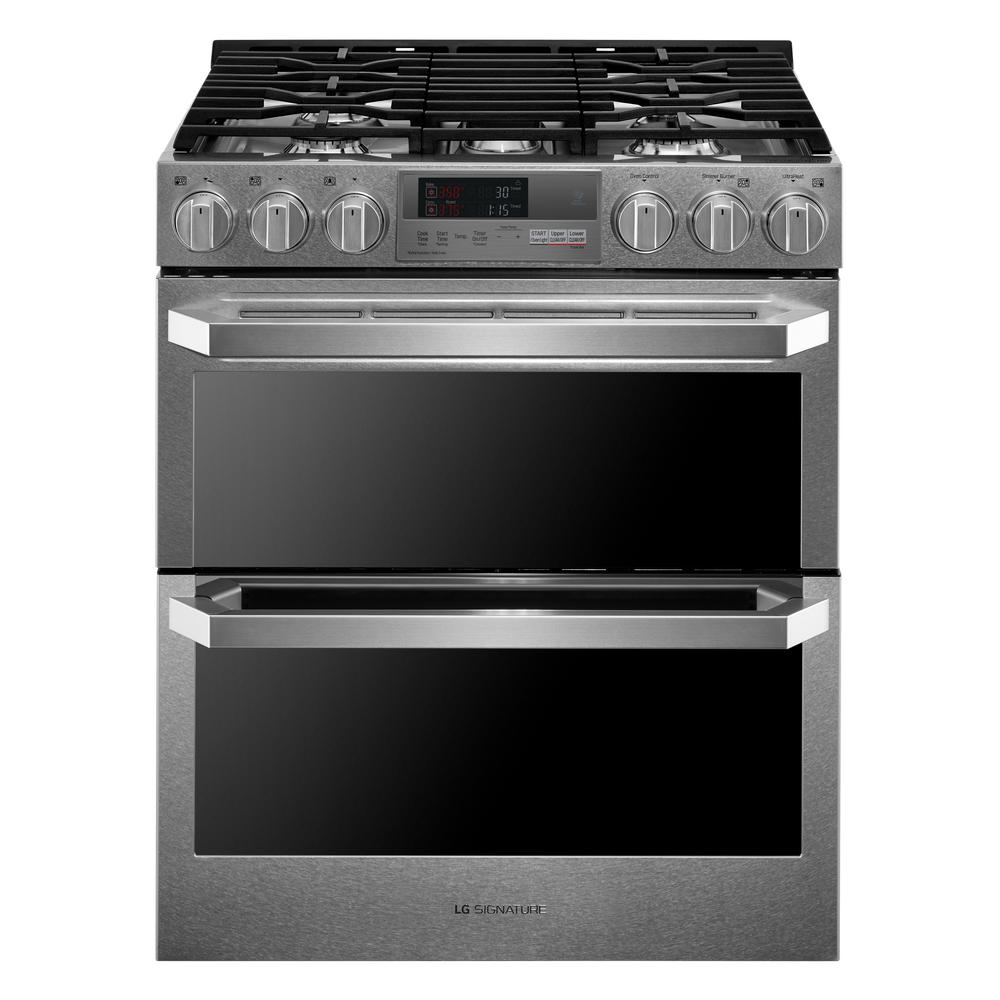 7.3 cu. ft. Slide-In Double Oven Smart Dual-Fuel Range with ProBake Convection and Wi-Fi Enabled in Stainless Steel