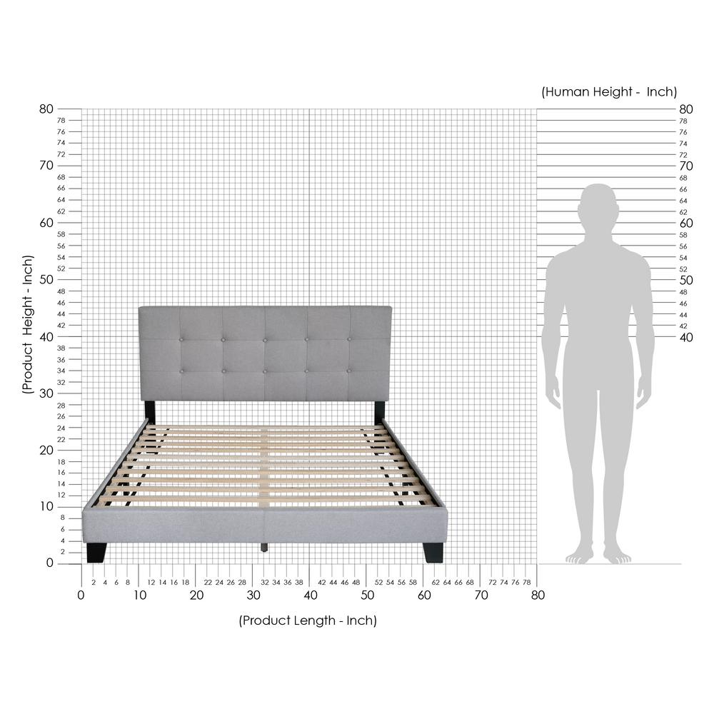 Furinno Laval Glacier Queen On Tufted Bed Frame Fb17020q Gl Queen On Tufted Bed Frame
