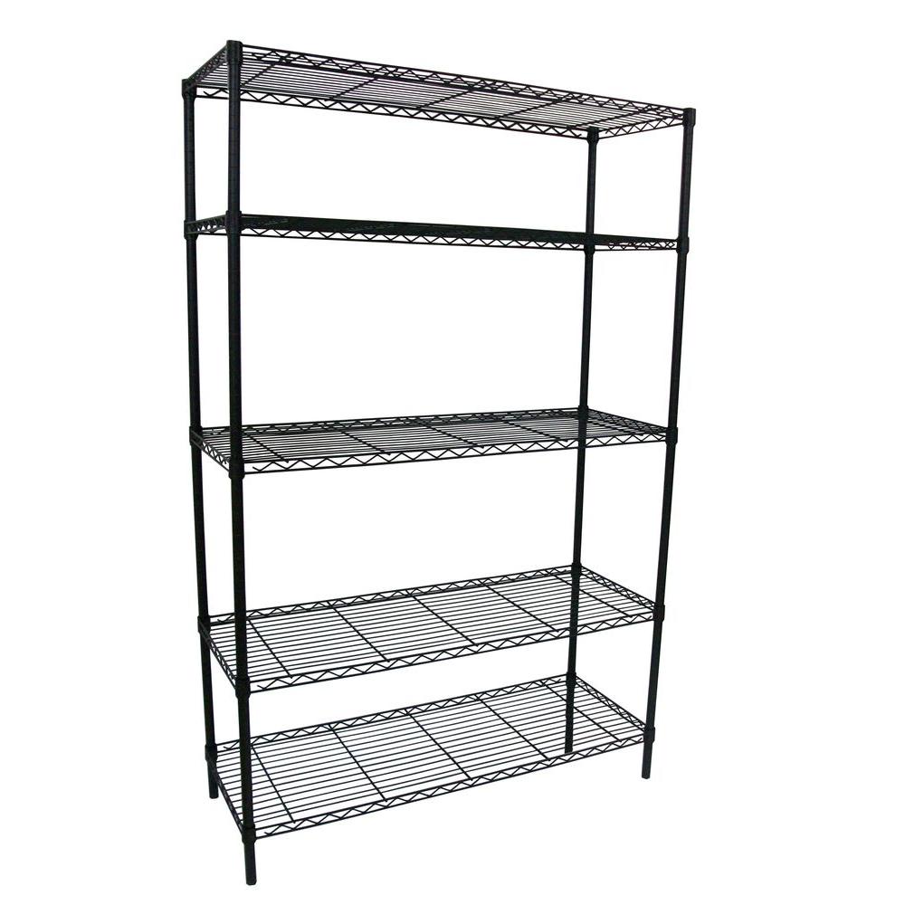 HDX 72 in. H x 36 in. W x 24 in. D 5 Shelf Plastic Ventilated Storage