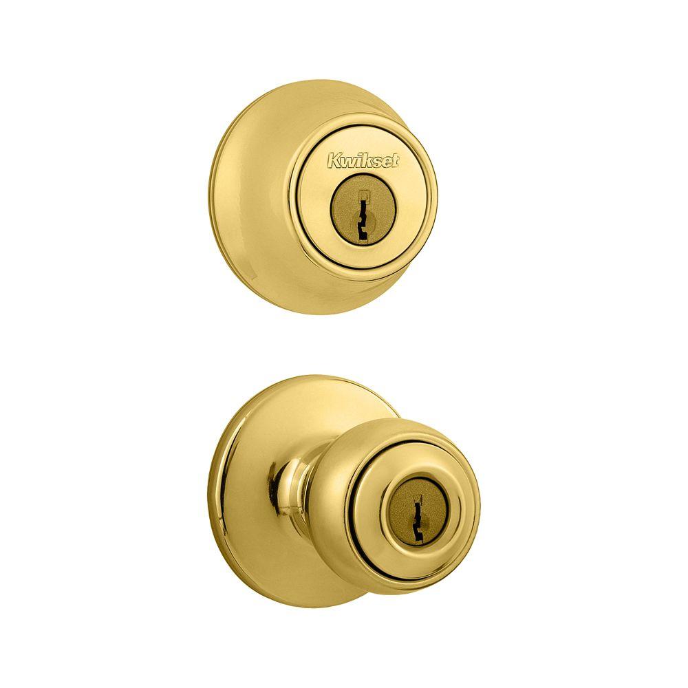 Kwikset Polo Polished Brass Door Knob Combo Pack 690p 3 6al Rcs