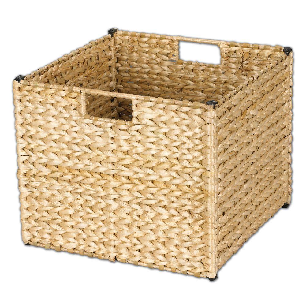 wicker cube storage bins