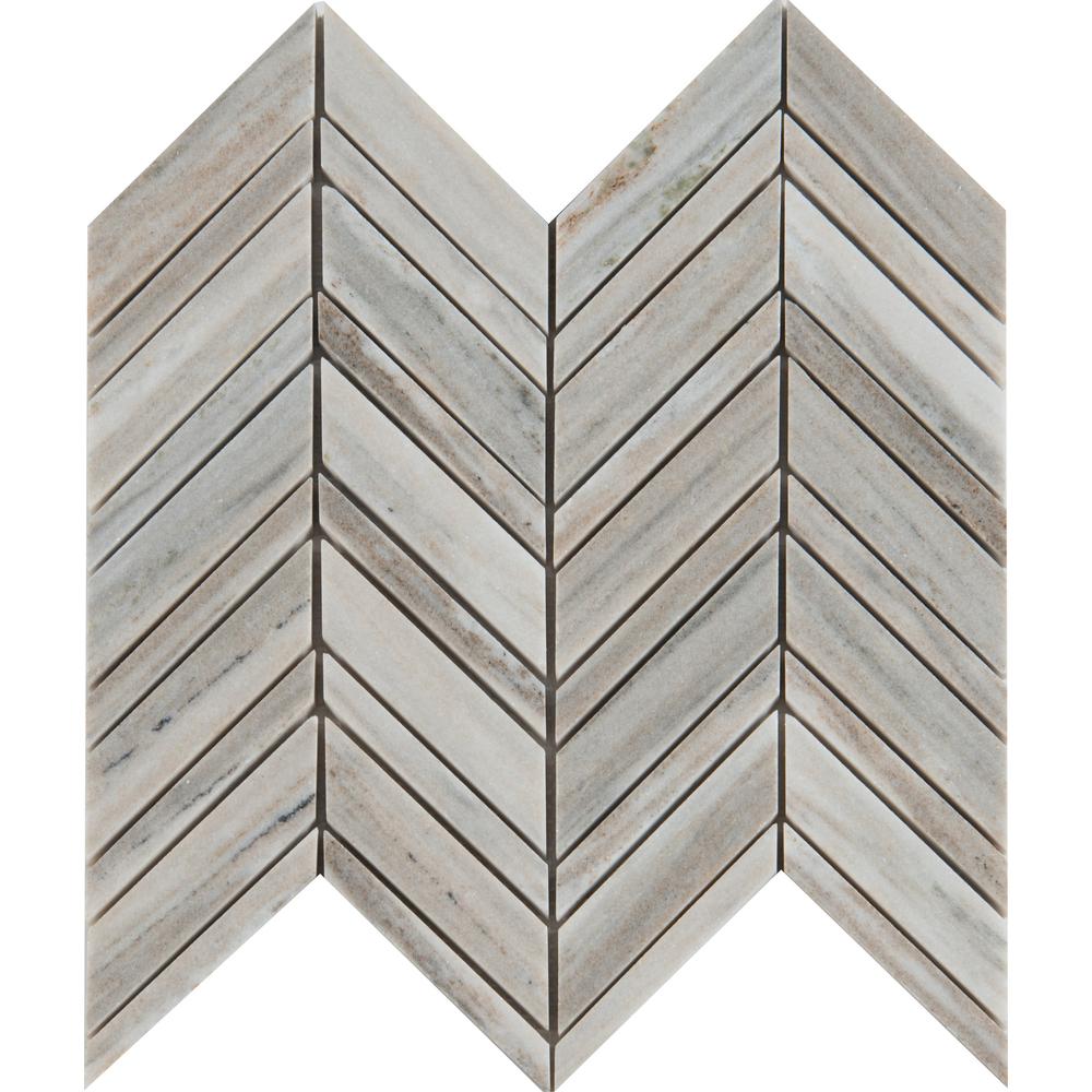 Fireplace Chevron Tile Backsplashes The Home Depot Palisandro Chevron 12 In X 10mm Polished Marble Mesh Mounted
