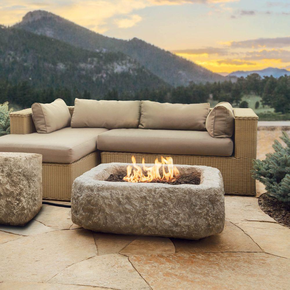 Real Flame Antique Stone 37 in. Square Propane Gas Fire ...