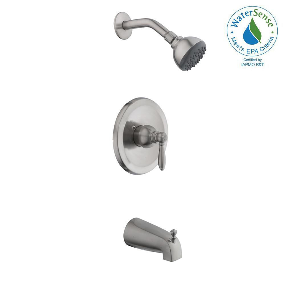 Glacier Bay 2500 Series Single Handle 1 Spray Tub And Shower Faucet In Brushed Nickel Valve Included