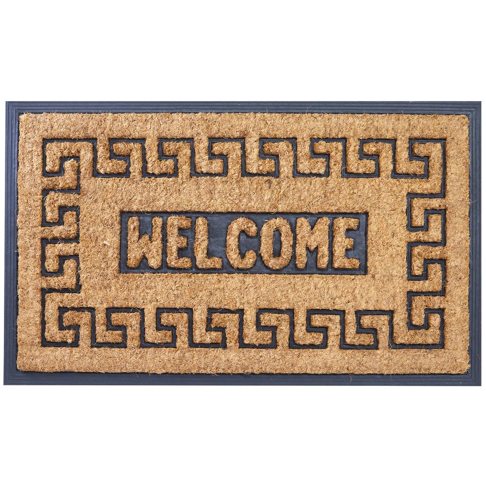 Envelor Meandros Tan 30 In X 18 In Coir Outdoor Door Mat En Rmc