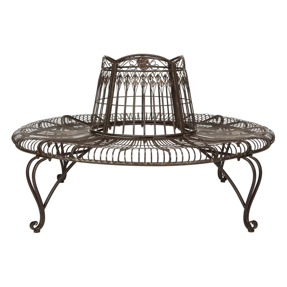 Safavieh Ally 2 Person Rustic Brown Metal Outdoor Bench Pat5019a