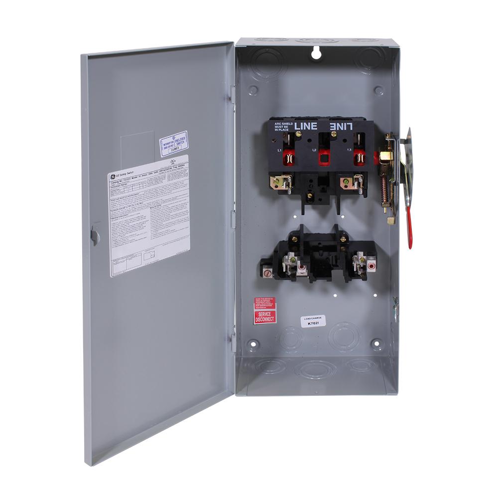 3-Wire GE TG4323 Safety Switch STEEL 100A 240V NEMA-1 3P Indoor small