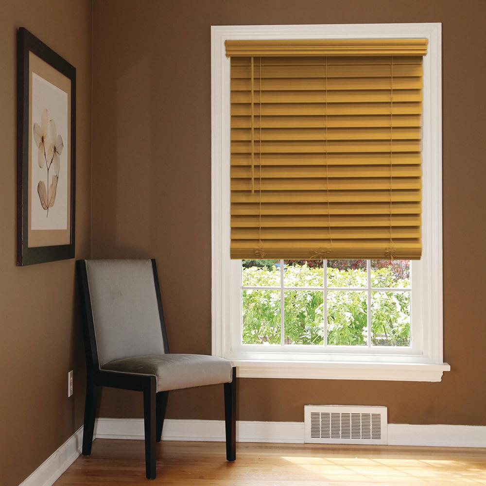  Home  Decorators  Collection White 2 in Faux Wood Blind  