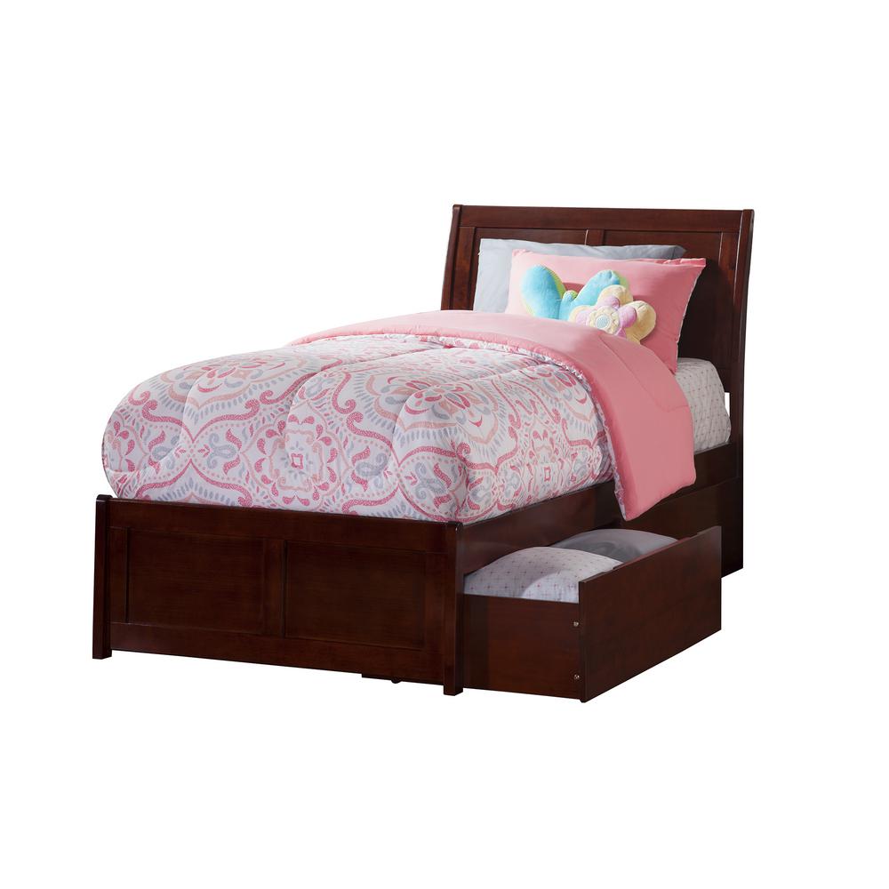 Atlantic Furniture Portland Walnut Twin Xl Platform Bed With Atlantic Furniture Portland Walnut Twin Xl Platform Bed With Matching Foot Board 2 Urban