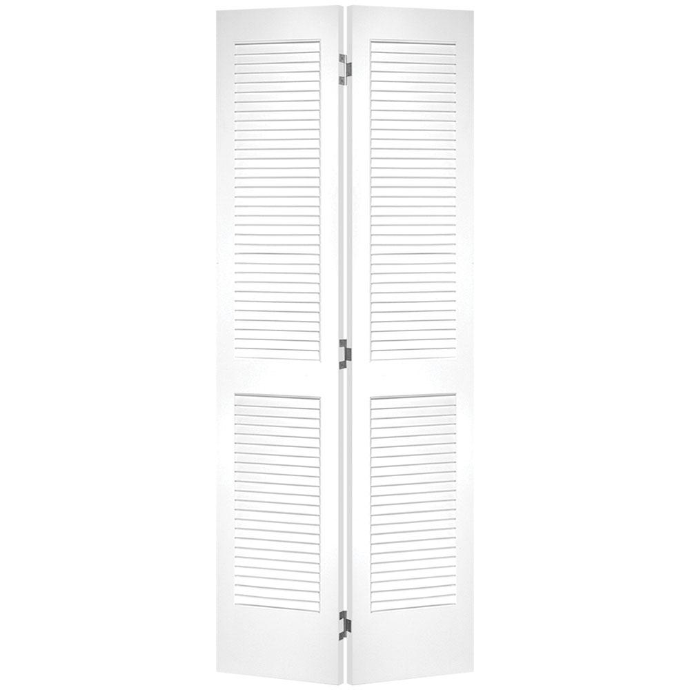 Frameport 30 In X 80 In Louver Panel Pine White Interior Closet