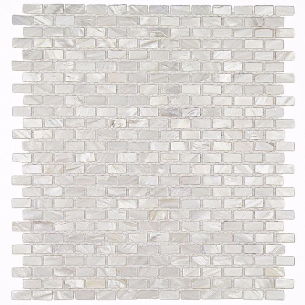 Ivy Hill Tile Mother of Pearl Mini Brick Pattern 11-1/4 in. x 12-1/4 in ...