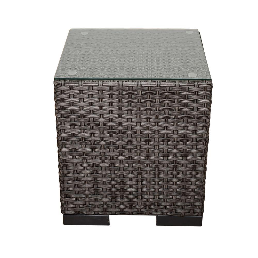 Wicker Patio Furniture Black Outdoor Side Tables Bellagio Grey Wicker Patio Side Table