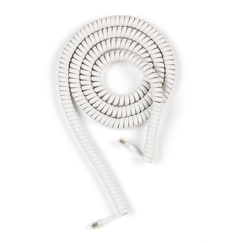 CE TECH 25 ft. Handset Coil Cord, White25 FT HANDSET COIL CORD WHITE