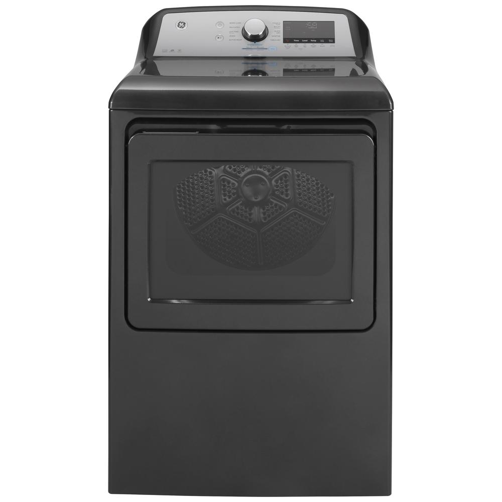 GE 7.4 cu. ft. Smart 240 Volt Diamond Gray Electric Vented Dryer with Steam, ENERGY STAR