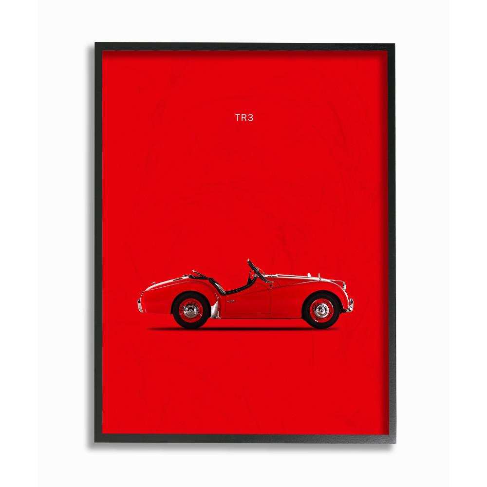 Stupell Industries 11 In X 14 In Minimal Bright Bold And Shiny Tr3 Red Car Poster By Artist Mark Rogan Framed Wall Art Mwp 495 Fr 11x14 The Home Depot