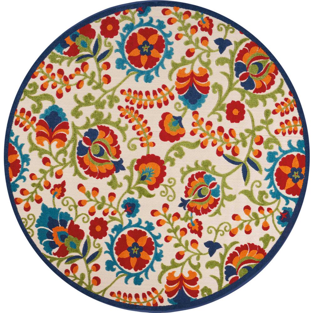 Aloha Multi 8 Ft X Indoor Outdoor Round Area Rug