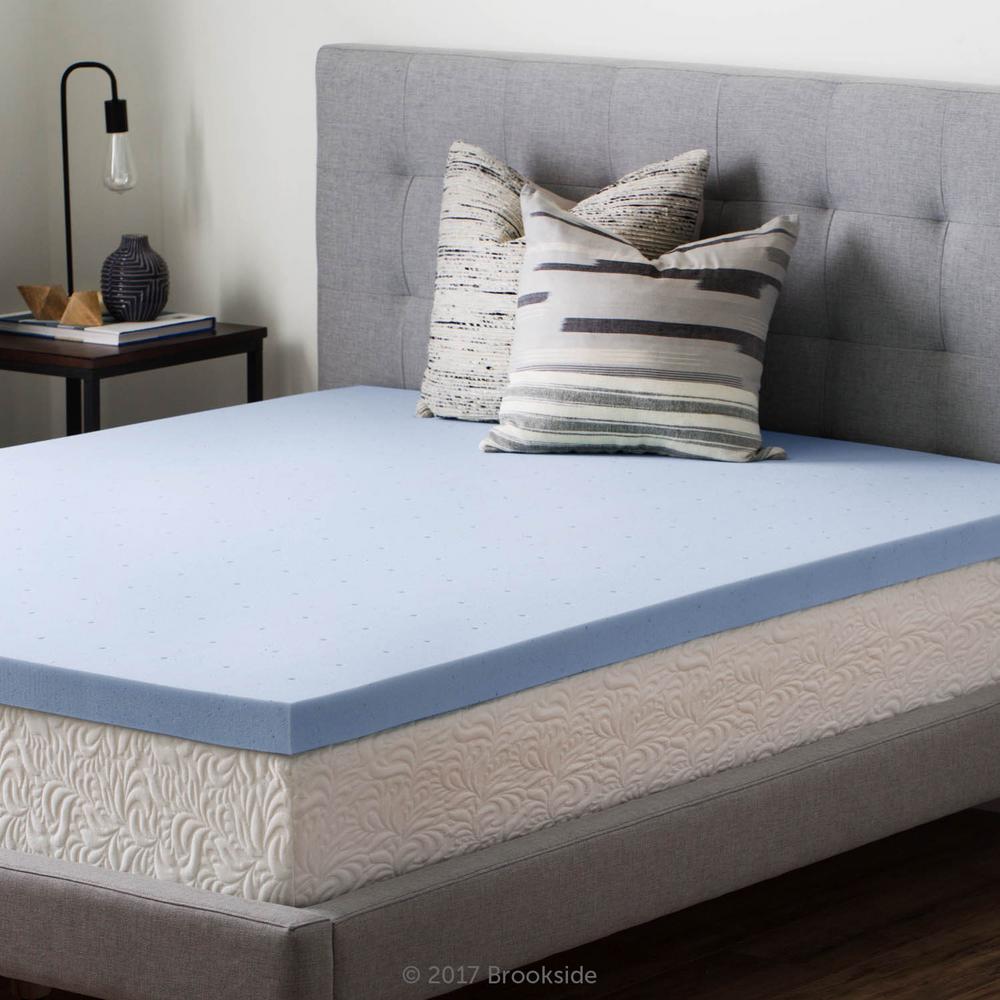 Brookside 2 5 In Queen Gel Infused Memory Foam Mattress Topper Queen Gel Infused Memory Foam Mattress Topper Bs25qq30gt The Home Depot