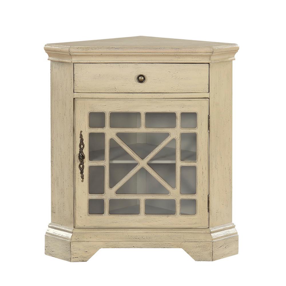 Coast To Coast Milstone Texture Ivory 1 Drawer 1 Door Corner