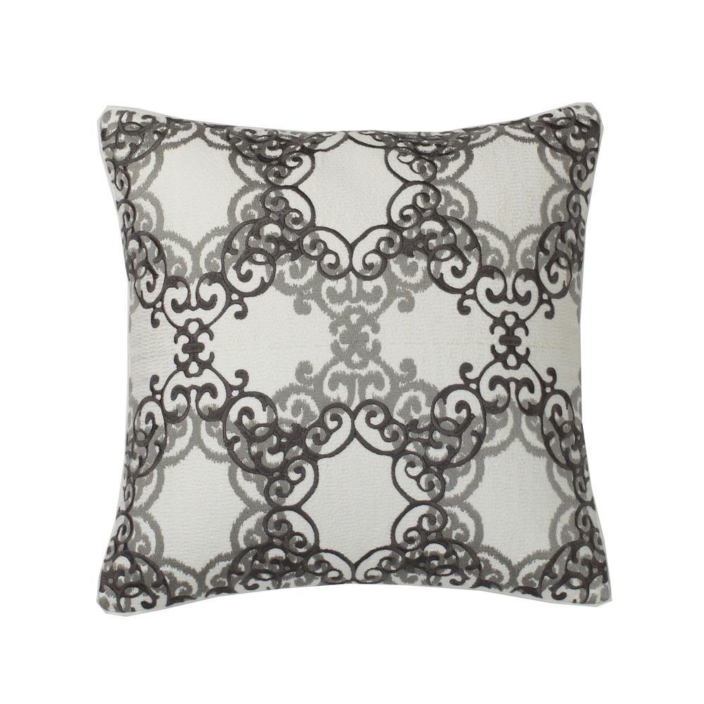 The Company Store Embroidered Natural Medallion 26 In X 26 In
