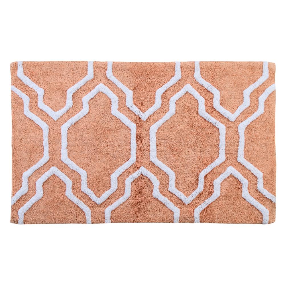 coral colored bath rugs