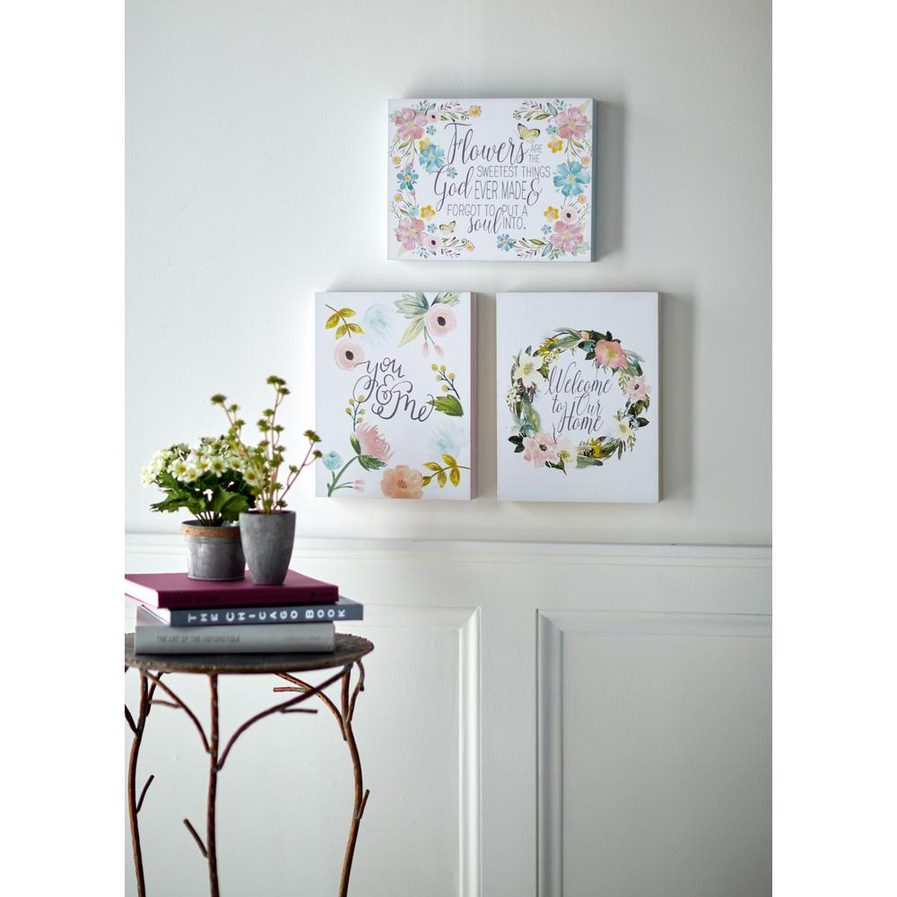 UPC 746427665025 product image for Melrose International Flowers with Quote Wall Plaque (Set of 3) | upcitemdb.com