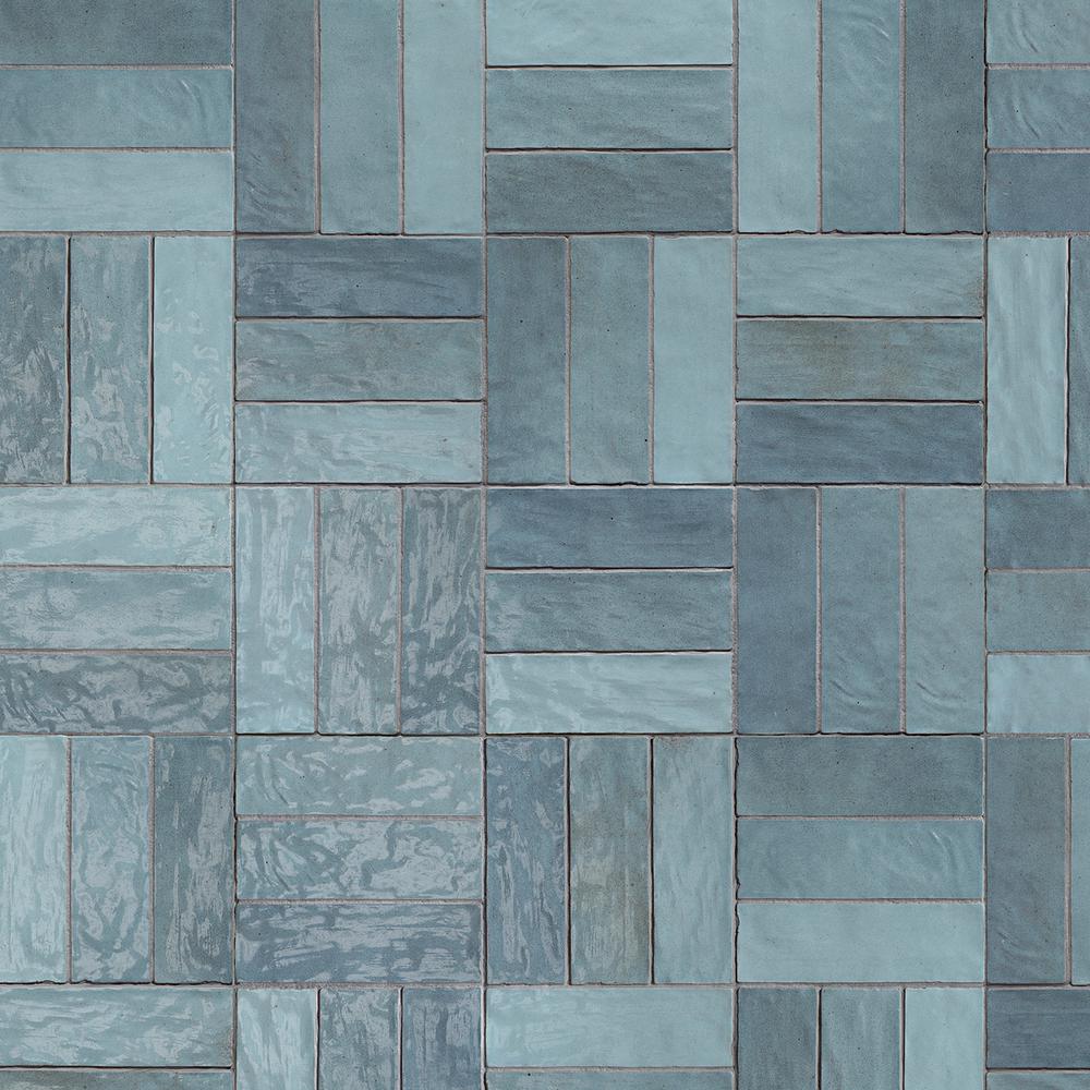Ivy Hill Tile Kingston Blue 8 in. x 3 in. Polished Porcelain Wall Tile