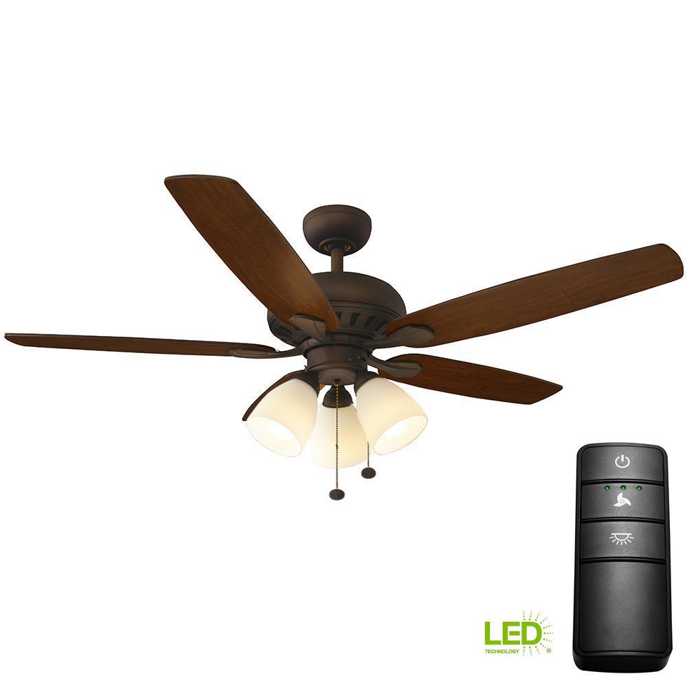 Hampton Bay Rockport 52 In Led Oil Rubbed Bronze Ceiling Fan With Hampton Bay Rockport 52 In Led Oil Rubbed Bronze Ceiling Fan With Light Kit