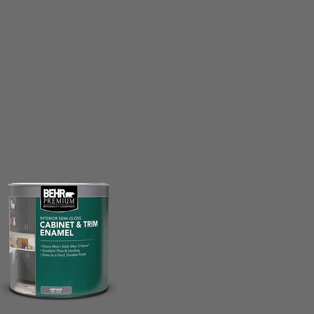 BEHR PREMIUM 1 qt. 770F5 Dark Ash SemiGloss Enamel Interior