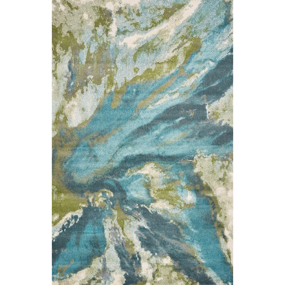 Kas Rugs Watercolors Teal 3 ft. x 5 ft. Abstract Area RugWAT623433X411