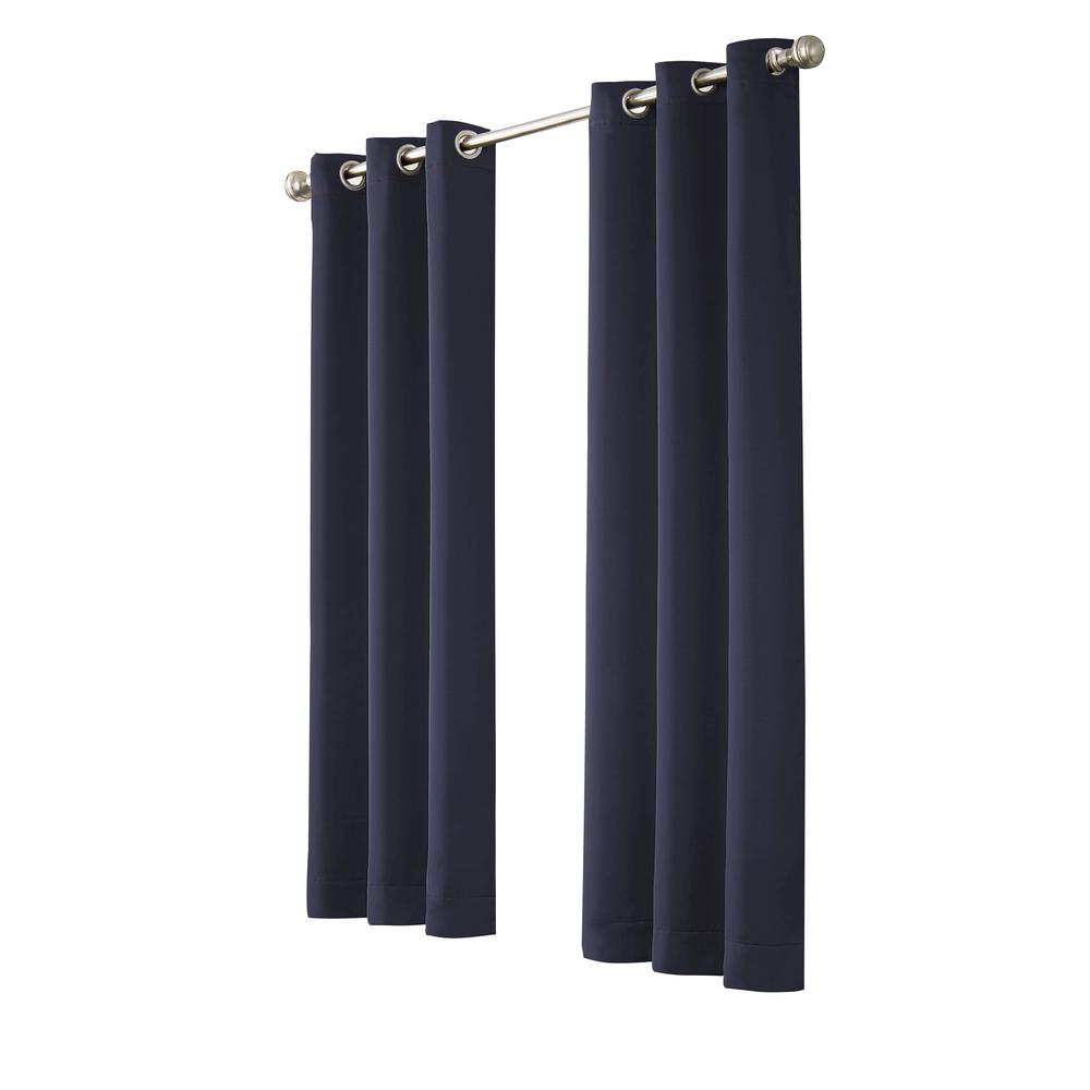 Eclipse Thermal Room Darkening Window Curtain Pair In Midnight 74