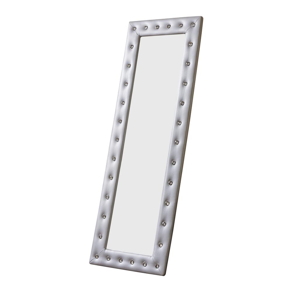Rectangle Faux Leather Mirrors Home Decor The Home Depot
