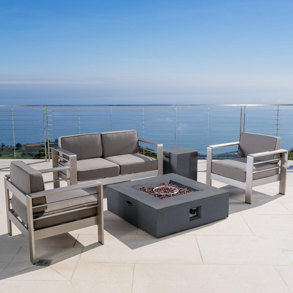 Fire Pit Sets Outdoor Lounge Furniture The Home Depot