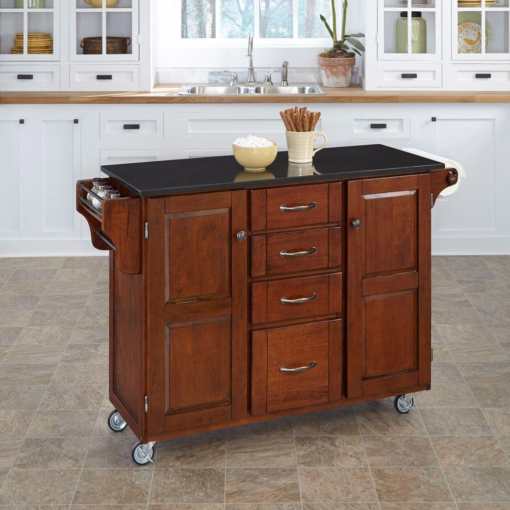 Home Styles CreateaCart Warm Oak Kitchen Cart With Towel Bar 9200