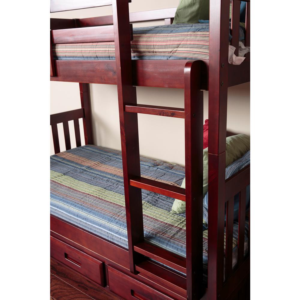 American Furniture Classics Merlot Twin Over Twin Solid Pine